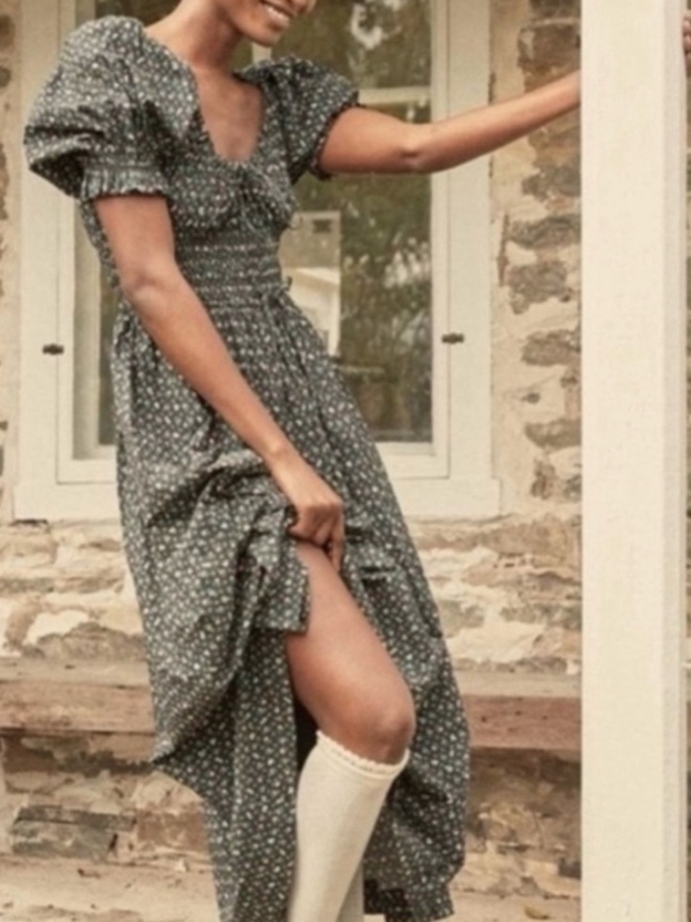 DOEN Victoire Floral 100% Organic Cotton Dress in Mirbeau Garden Size: XXL - Picture 1 of 12